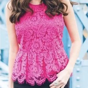 NWT J. Crew lace peplum blouse